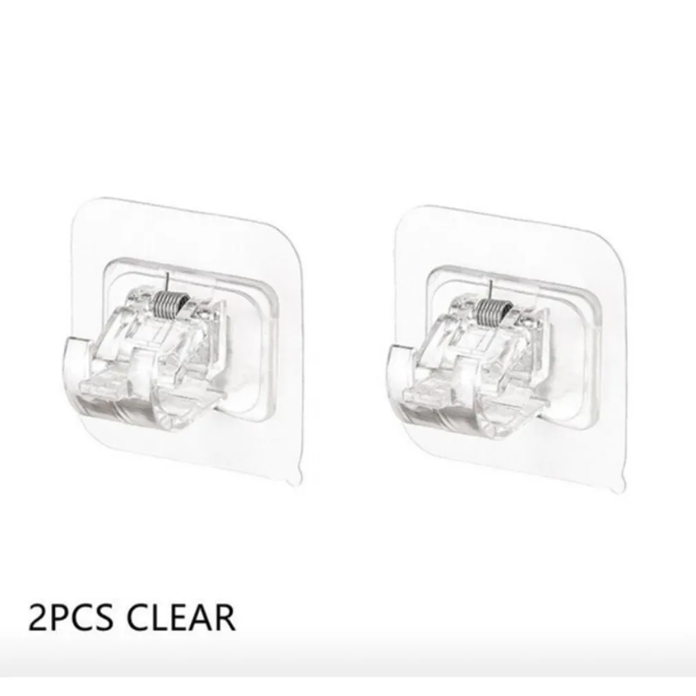 GANCI TRASPARENTI 2PZ SENZA FORARE PVC AUTOADESIVE PER TENDE PORTASCIUGAMANI SOSPESI