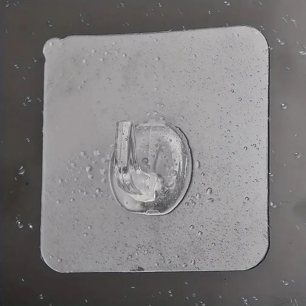 GANCIO ADESIVO TRASPARENTE APPENDINO PER PARETE CUCINA BAGNO ATTACCAPANNI 87754