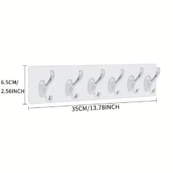 GANCIO APPENDIABITI DA PARETE A 6 FILE ADESIVI TRASPARENTI APPENDERE ACCESSORI