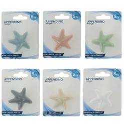 GANCIO APPENDINO ADESIVO APPENDIABITI DA PARETE CUCINA BAGNO FORMA STELLA COLORATA 10807
