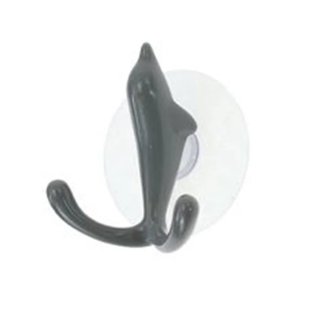GANCIO APPENDINO ADESIVO DOPPIO APPENDIABITI PARETE CUCINA BAGNO DESIGN DELFINO COLORATO 10810