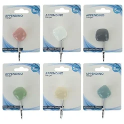 GANCIO APPENDINO ADESIVO APPENDIABITI PARETE CASA CUCINA BAGNO TONDEGGINTE COLORATO 10803