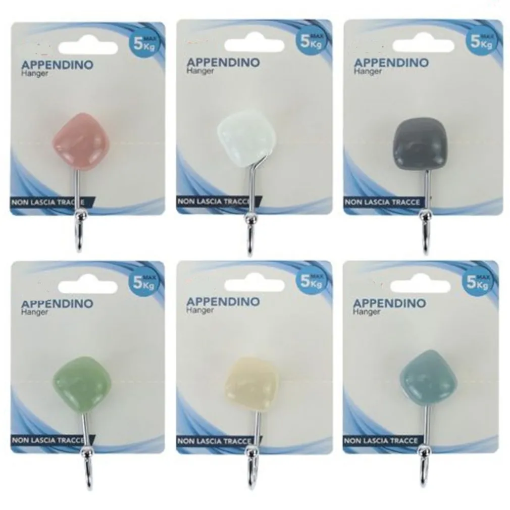 GANCIO APPENDINO ADESIVO APPENDIABITI PARETE CASA CUCINA BAGNO TONDEGGINTE COLORATO 10803
