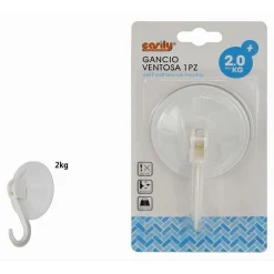 GANCIO APPENDINO DA PARETE CON VENTOSA PER CASA CUCINA BAGNO ATTACCAPANNI 59672