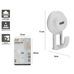 GANCIO APPENDINO PARETE CON VENTOSA CASA CUCINA BAGNO ATTACCAPANNI 11X6CM 59540