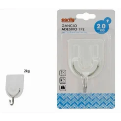 GANCIO ATTACCAPANNI ADESIVO 1 PZ DA PARETE PER LEGNO PORTE FASHION HOOK 59668