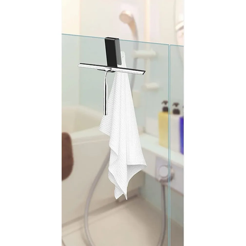 GANCIO BIFACCIALE PER BOX DOCCIA 3 GANCI ACCAPPATOIO TERGIVETRO BAGNO NERO 87773