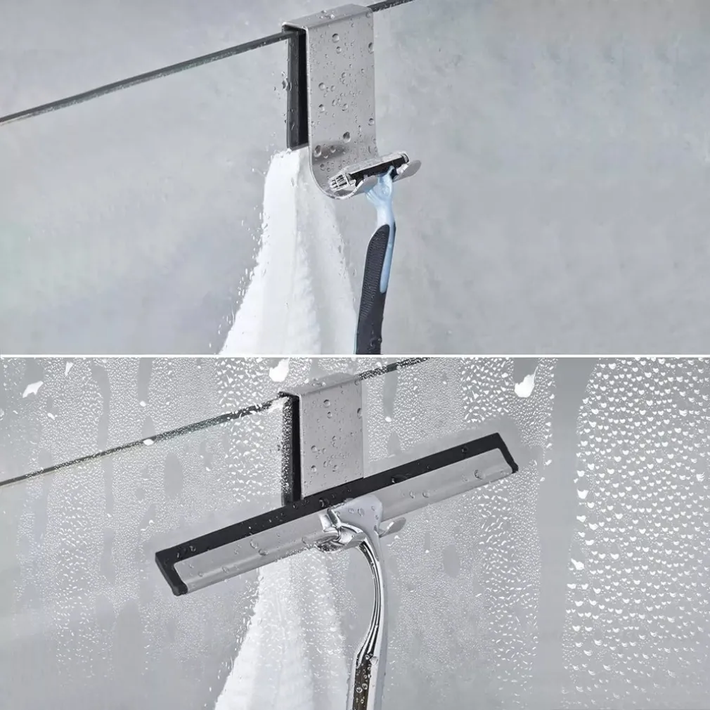 GANCIO BIFACCIALE PORTA BOX DOCCIA A 3 GANCI ACCAPPATOIO TERGIVETRO BAGNO 87768