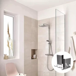 GANCIO BIFACCIALE PORTA BOX DOCCIA A 3 GANCI ACCAPPATOIO TERGIVETRO BAGNO 87768