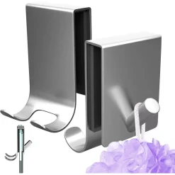 GANCIO BIFACCIALE PORTA BOX DOCCIA A 3 GANCI ACCAPPATOIO TERGIVETRO BAGNO 87768