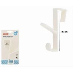 GANCIO DIETRO PORTA DOPPIO APPENDERE ASCIUGAMANI VESTITI BAGNO CASA BIANCO 87020