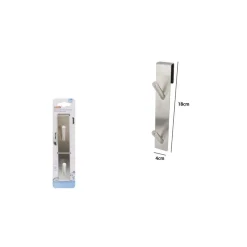 GANCIO DOPPIO PER PORTA BOX DOCCIA PER APPENDERE ASCIUGAMANI BAGNO 4X18 CM 87766