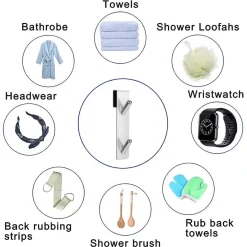 GANCIO DOPPIO PER PORTA BOX DOCCIA PER APPENDERE ASCIUGAMANI BAGNO 4X18 CM 87766