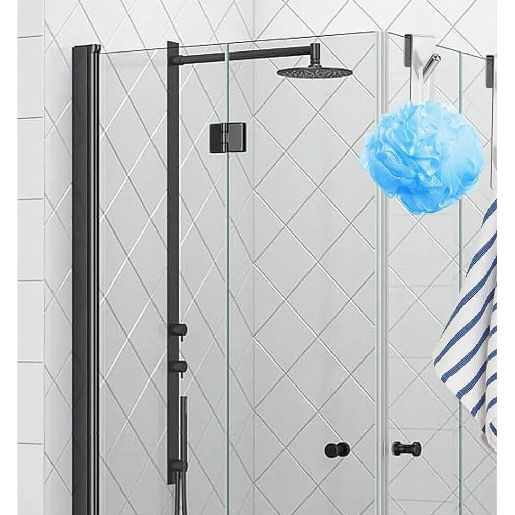 GANCIO DOPPIO PER PORTA BOX DOCCIA PER APPENDERE ASCIUGAMANI BAGNO 4X18 CM 87766