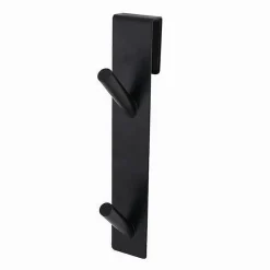 GANCIO DOPPIO PER PORTA BOX DOCCIA APPENDERE ASCIUGAMANI BAGNO 4X18CM NERO 87771