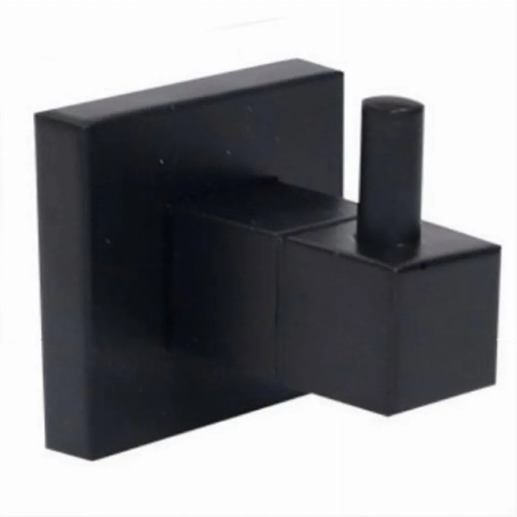 GANCIO PER ACCAPPATOIO ASCIUGAMANI DA MURO NERO APPENDINO ARREDO PER BAGNO 79980