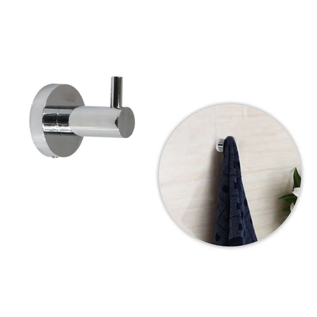 GANCIO PER ACCAPPATOIO E ASCIUGAMANI DA MURO A PARETE IN ACCIAIO FISSAGGIO VITI