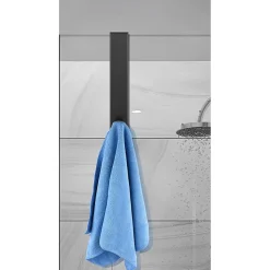 GANCIO PER BOX DOCCIA APPENDI ASCIUGAMANO ACCAPPATOIO BAGNO 4X13.5 CM NERO 87769