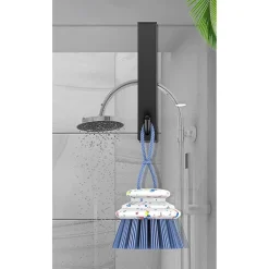 GANCIO PER BOX DOCCIA APPENDI ASCIUGAMANO ACCAPPATOIO BAGNO 4X13.5 CM NERO 87769