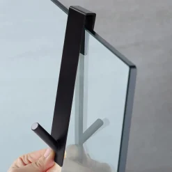 GANCIO PER BOX DOCCIA APPENDI ASCIUGAMANO ACCAPPATOIO BAGNO 4 X 18 CM NERO 87770