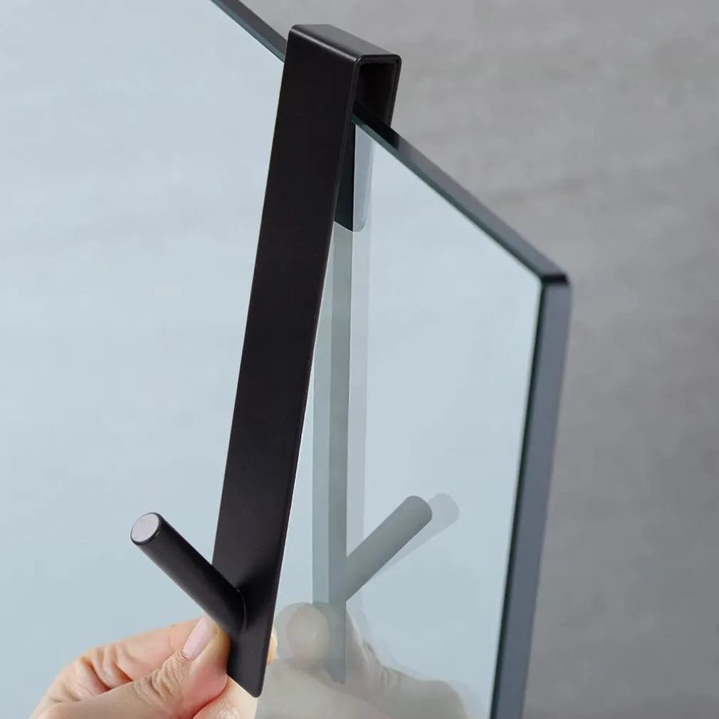 GANCIO PER BOX DOCCIA APPENDI ASCIUGAMANO ACCAPPATOIO BAGNO 4 X 18 CM NERO 87770