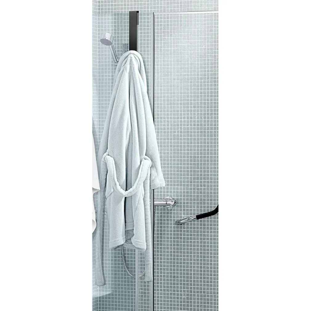 GANCIO PER BOX DOCCIA APPENDI ASCIUGAMANO ACCAPPATOIO BAGNO 4 X 18 CM NERO 87770