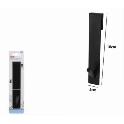 GANCIO PER BOX DOCCIA APPENDI ASCIUGAMANO ACCAPPATOIO BAGNO 4 X 18 CM NERO 87770