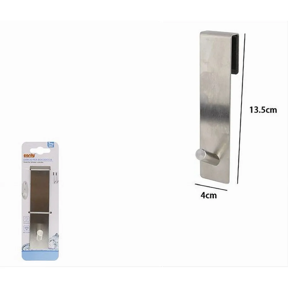 GANCIO PER PORTA BOX DOCCIA APPENDI ASCIUGAMANO ACCAPPATOIO BAGNO 4X13.5CM 87764