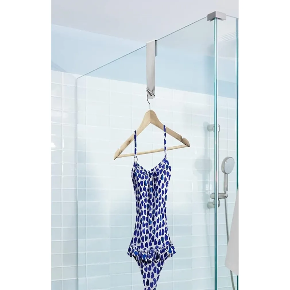 GANCIO PER PORTA BOX DOCCIA APPENDI ASCIUGAMANO ACCAPPATOIO BAGNO 4 X 18CM 87765