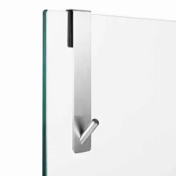 GANCIO PER PORTA BOX DOCCIA APPENDI ASCIUGAMANO ACCAPPATOIO BAGNO 4 X 18CM 87765