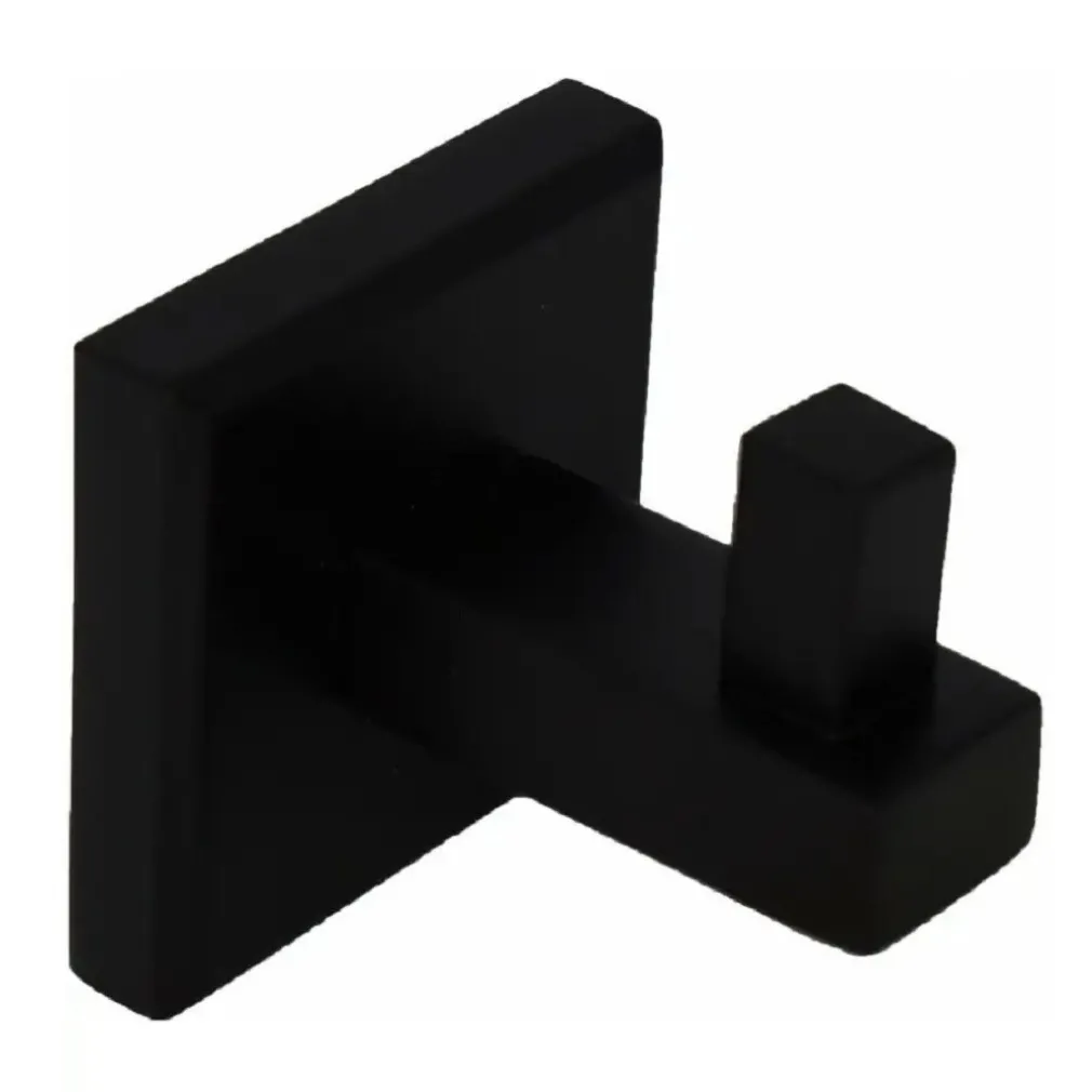 GANCIO QUADRO APPENDI ABITO A PARETE SINGOLO ACCIAIO COLORE NERO OPACO NK109 MM