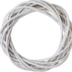 GHIRLANDA DIETROPORTA IN LEGNO BIANCO INTRECCIATO 30 CM DECORAZIONI PORTA NATALE