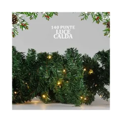 GHIRLANDA NATALIZIA 250CM 140 PUNTE 100 LED ILLUMINAZIONE A LUCE CALDA