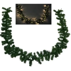 GHIRLANDA NATALIZIA 250CM 200 PUNTE 100 LUCI LED BIANCO CALDO DECORAZIONI NATALE