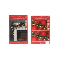 GHIRLANDA NATALIZIA PER CASA CAMINO ALBERO NATALE 20 LUCI E 16 SFERE VARI COLORI