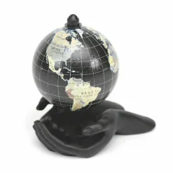 GLOBO TERRESTRE MAPPAMONDO IN METALLO MANI NERE DECORAZIONE CASA UFFICIO 210087