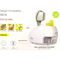 GRATTUGIA ELETTRICA PROFESSIONALE 250W PER FORMAGGIO CON CONTENITORE E RULLO