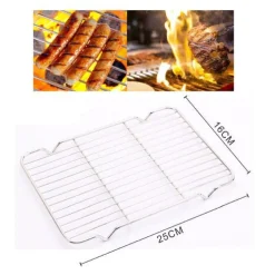 GRIGLIA IN ACCIAIO 25.5X16CM MENSOLA PER BARBECUE VAPORE CUOCERE ARROSTIRE 50340
