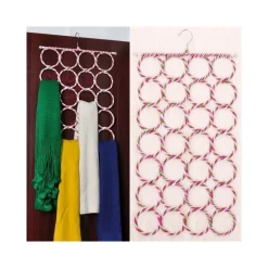GRUCCIA 24 ANELLI PORTA APPENDI SALVASPAZIO ARMADIO APPENDIBILE ORGANIZZATORE