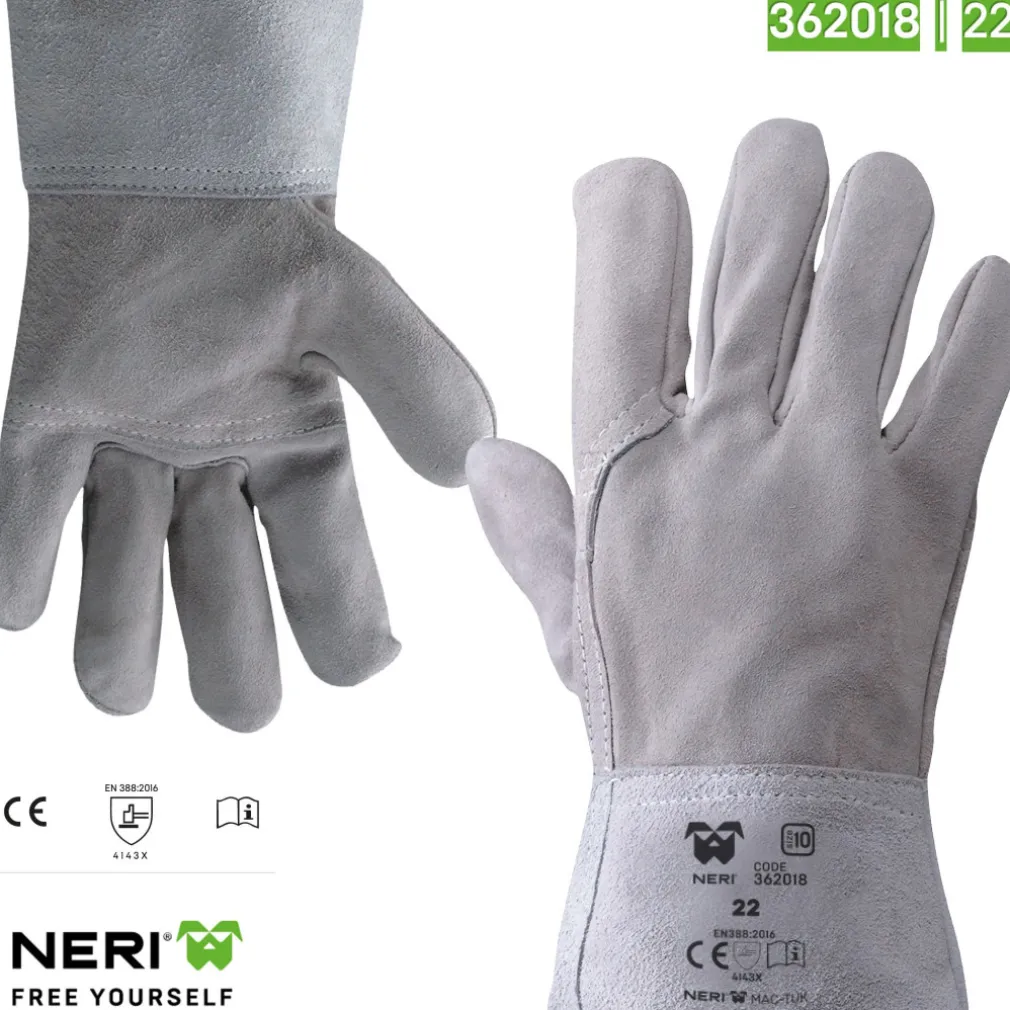 GUANTI DA LAVORO IN CROSTA GROPPONE 22 ANTICALORE ANTITAGLIO ANTINFORTUNISTICA
