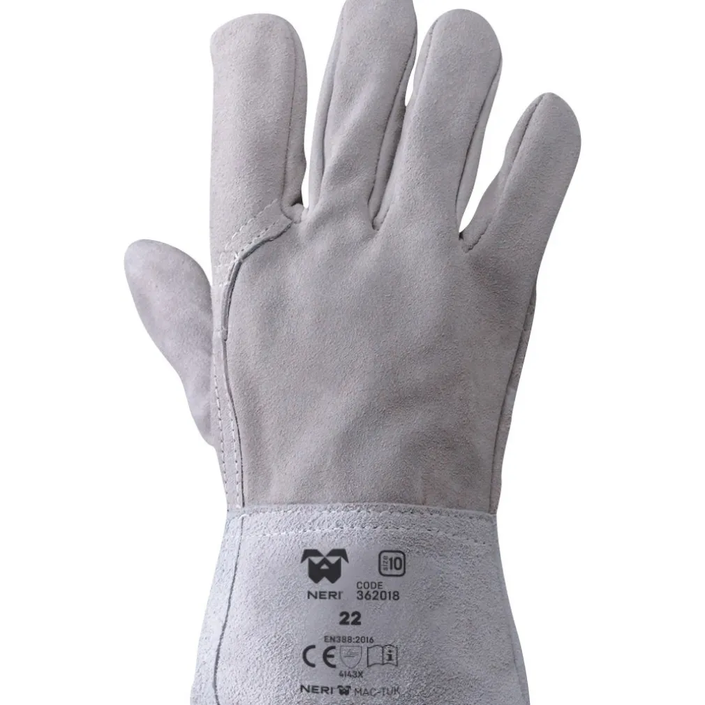GUANTI DA LAVORO IN CROSTA GROPPONE 22 ANTICALORE ANTITAGLIO ANTINFORTUNISTICA