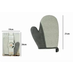 GUANTO DOCCIA BAGNO ESFOLIANTE PER CURA PULIZIA DI PELLE CORPO 21CM GRIGIO 79665