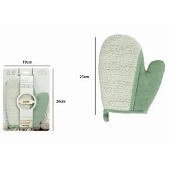 GUANTO DOCCIA BAGNO ESFOLIANTE PER LA CURA PULIZIA PELLE CORPO 21CM VERDE 79662