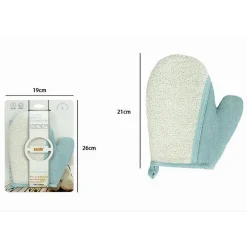 GUANTO DOCCIA BAGNO ESFOLIANTE PER CURA PULIZIA PELLE CORPO 21 CM AZZURRO 79664
