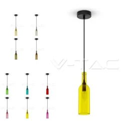 ILLUMINAZIONE V-TAC LED LAMPADARIO PORTALAMPADA BOTTIGLIA PENDENTE E14 COLORATO