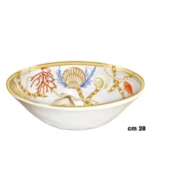 INSALATIERA CIOTOLA CONCHIGLIE CORALLI STILE MARINO CENTRO TAVOLA DECORAZIONE