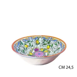 INSALATIERA CIOTOLA TONDA CARRETTO SICILIANO CENTRO TAVOLA DECORAZIONE LIMONI