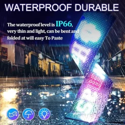 INSEGNA A LED PROGRAMMABILE CONTROLLO APP BLUETOOTH A SCORRIMENTO USB PIEGHEVOLE AUTO