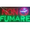 INSEGNA LUMINOSA A LED CON SCRITTA NON FUMARE CON DIVIETO VIETATO FUMARE 48X25CM