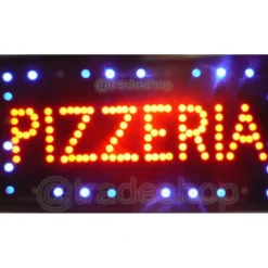 INSEGNA LUMINOSA A LED CON SCRITTA PIZZERIA PER RISTORANTI E BAR 50 X 25 CM
